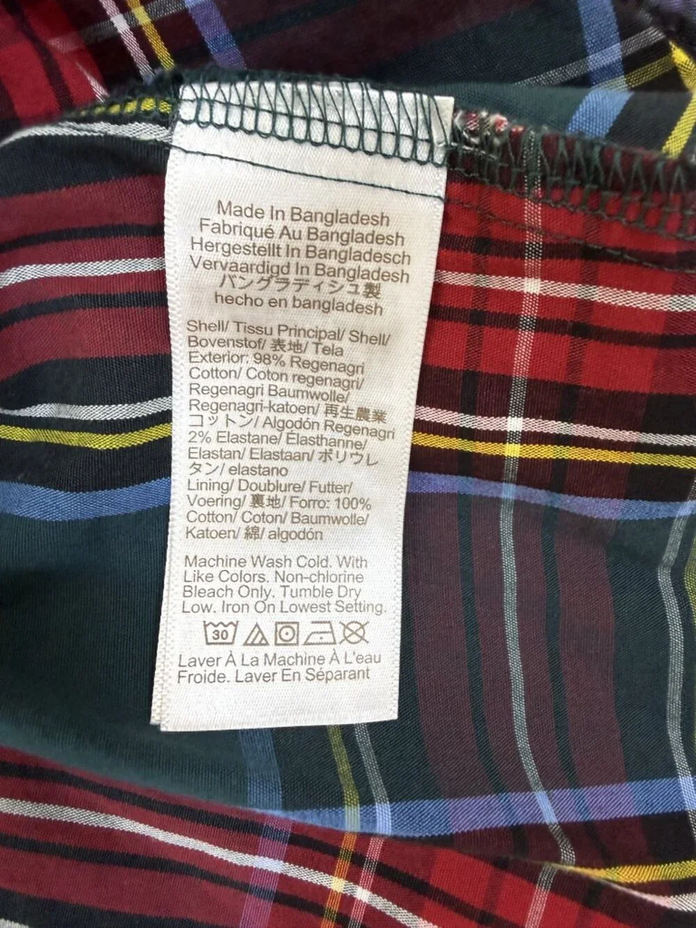 Crewcuts J.Crew Girls Tartan Tiered Plaid Dress Green Red Size 7